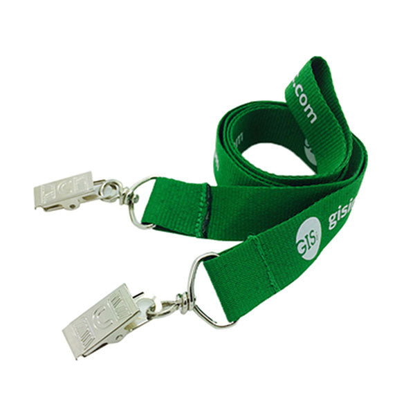 1/2" Polyester Lanyard Double Clip